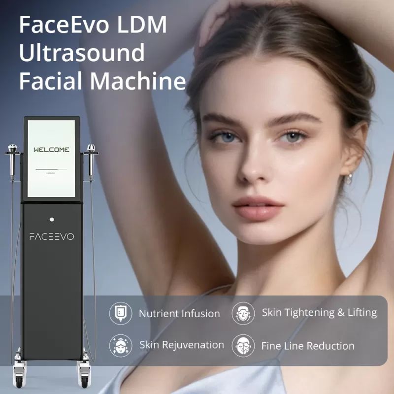 FaceEvo LDM Ultrasound Facial Machine With 3&10 MHz For Pro Skin Rejuvenation