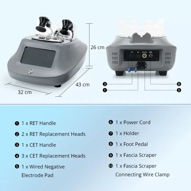 Tecar CET RET 448K Therapy Fascia Face Body Massage For Pain Relief Skin Tightening