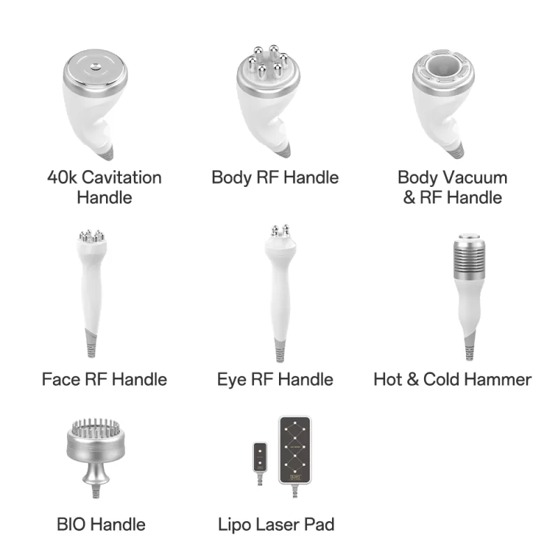 Standing Metal 9 in 1 Ultrasound Cavitation RF Machine