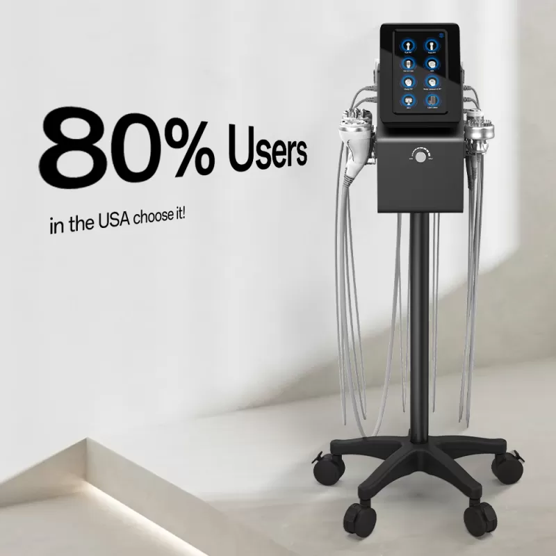Standing Metal 9 in 1 Ultrasound Cavitation RF Machine
