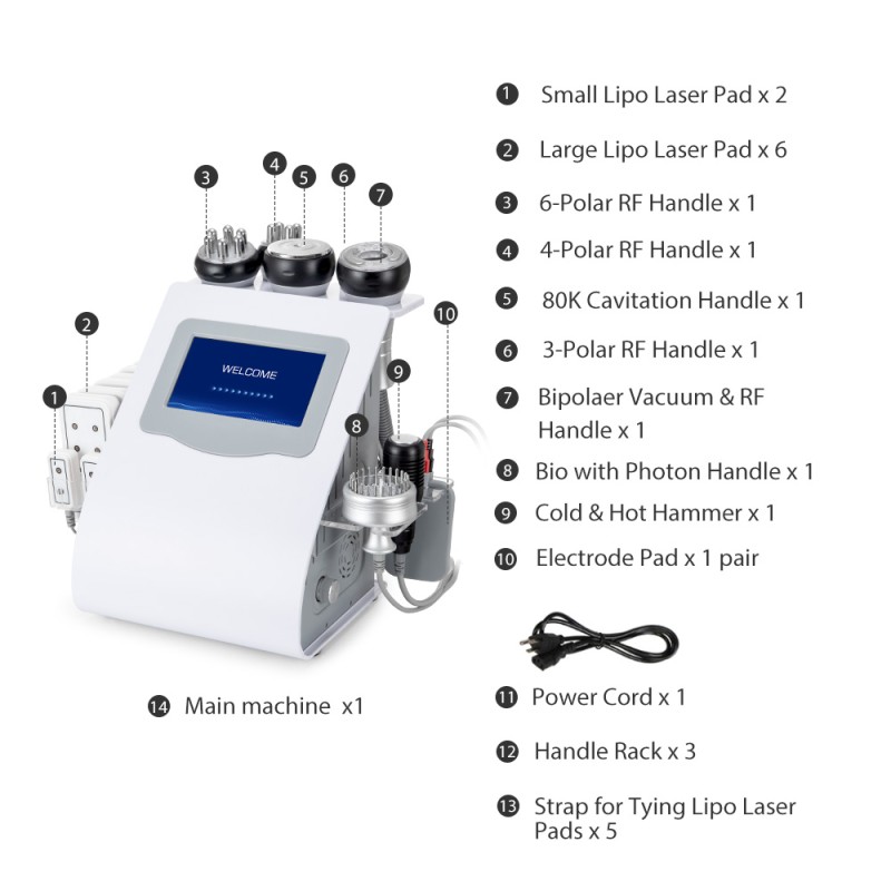 10 In 1 80K Cavitation Laser Lipo Body Slimming Machine