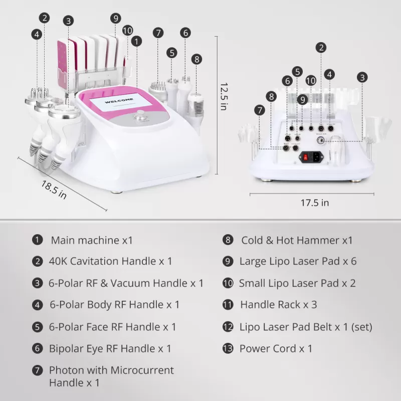9 in 1 40K Lipo Cavitation Machine with RF Vacuum for Body Sculpting & Skin Care