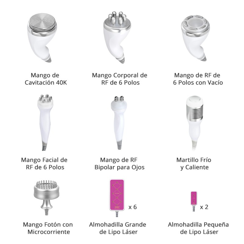 Máquina de Cavitación 40K 9 en 1 con RF y Vacío para Moldeo Corporal y Cuidado de la Piel