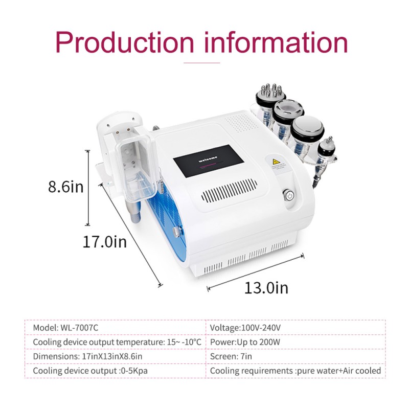 7-in-1 Cavitation, Vacuum, RF & Cryo Fat Freezing Slimming Machine