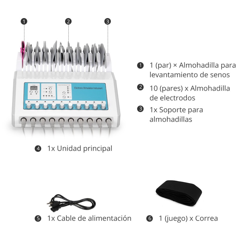 Máquina 2 en 1 EMS Bio Microcorriente para Adelgazamiento y Terapia con Almohadillas de Pulso