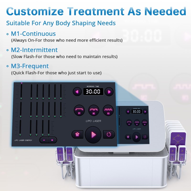 160MW Laser Lipo 16 Pads Fat Reduction Machine Spa Use