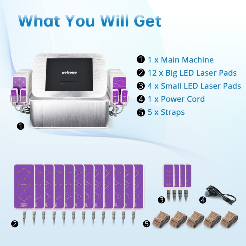 160MW Laser Lipo 16 Pads Fat Reduction Machine Spa Use