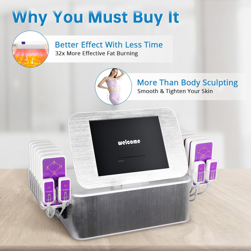 160MW Laser Lipo 16 Pads Fat Reduction Machine Spa Use