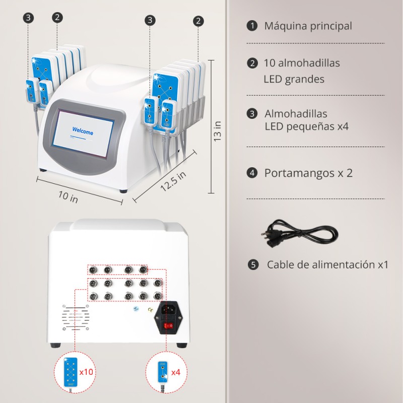 Máquina de adelgazamiento corporal Joosbeauty Laser Lipo de 160 MW con 14 almohadillas