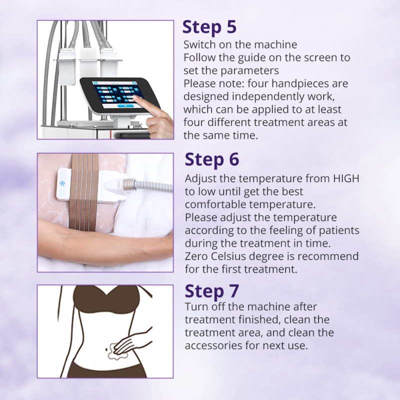 Standing 4 Pads Freeze Fat Cool Body Sculpting Machine