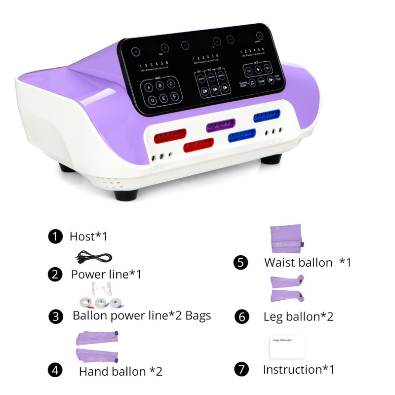 Pressotherapy Lymphatic Drainage Air Pressure Body Detox Machine Spa Use