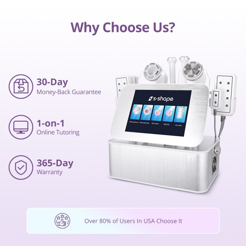 S Shape 30K Cavitation Body Contouring Skin Tightening Machine Spa Use