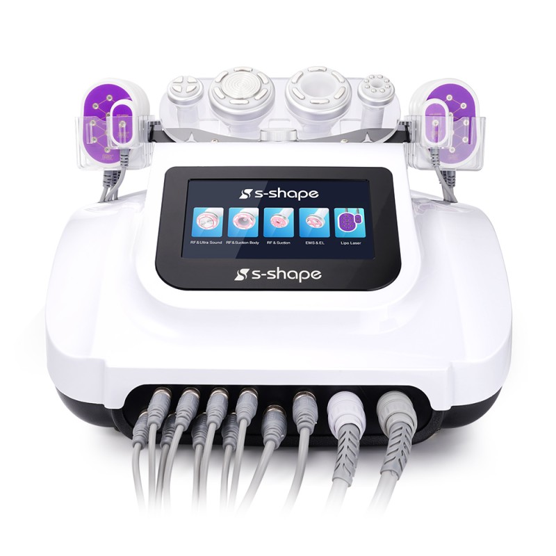 S-Shape 30K Cavitation Ultrasonic Vacuum RF Laser Lipo Body Contouring Machine
