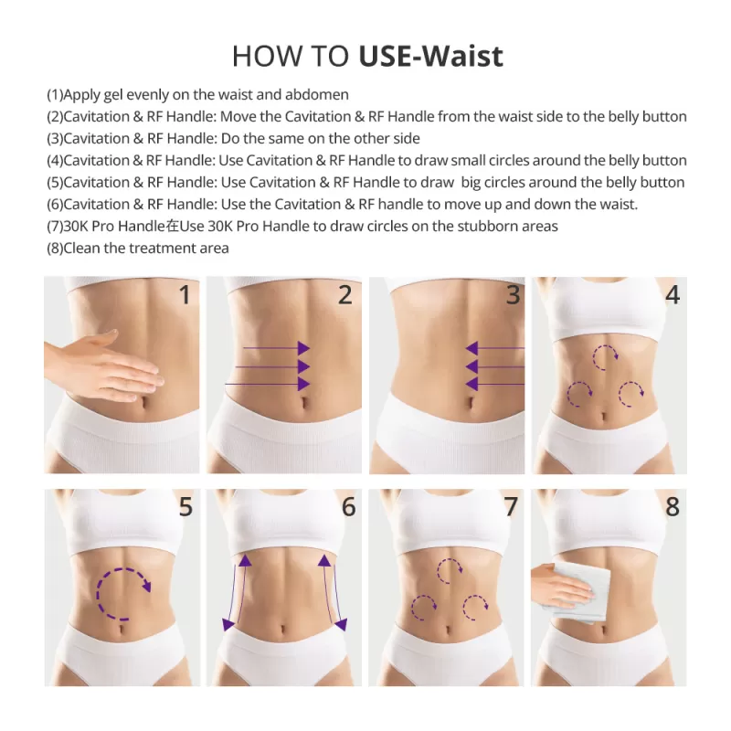 S Shape 30K Ultrasound Cavitation RF Body Shaping & Facial Lifting Machine