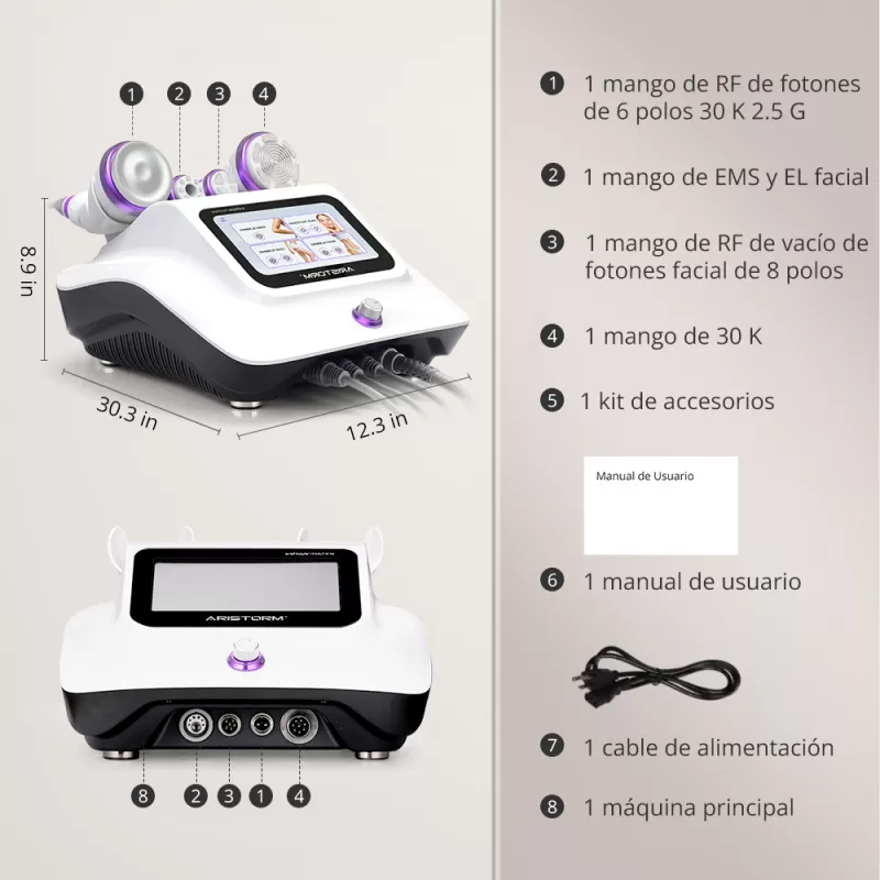 Máquina S Shape de Ultrasonido 30K con Cavitación RF para Moldeado Corporal y Lifting Facial de Uso Doméstico