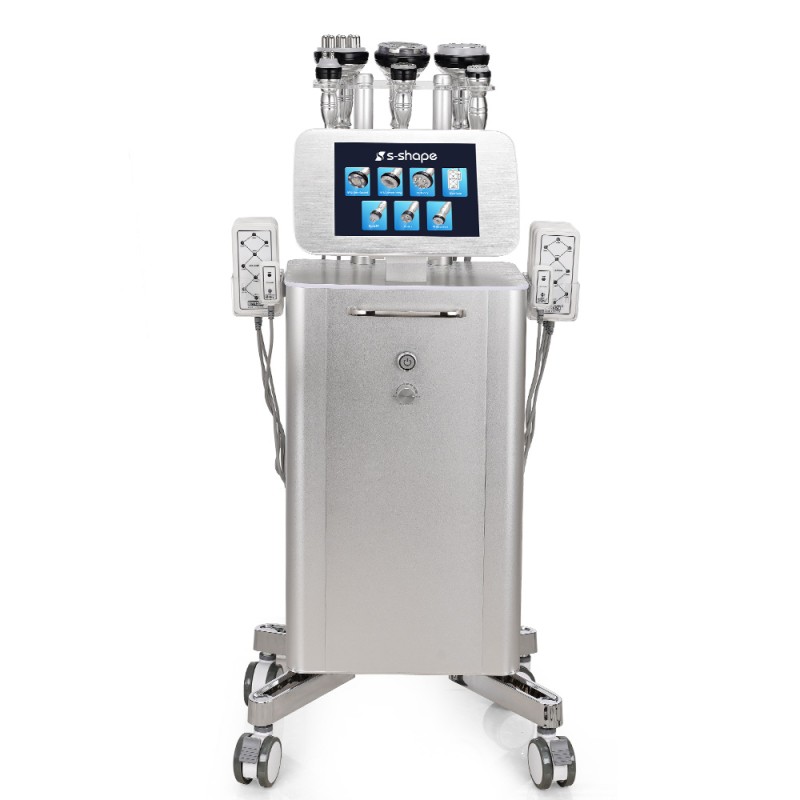 Standing Metal 7 in 1 S Shape 30K Cavitation Body Contouring Machine