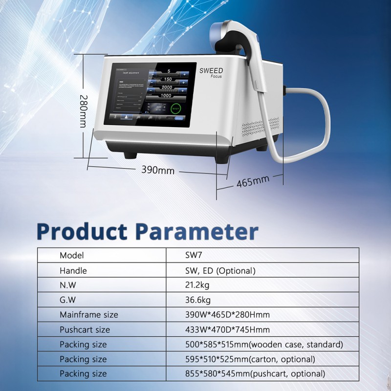 Extracorporeal Shockwave Therapy SW & ED Physiotherapy Machine