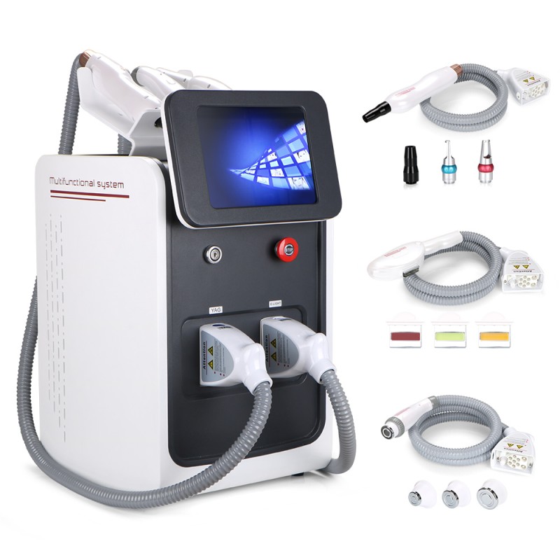 3 in 1 Multifunction Q-switched IPL+RF+Nd Yag Hair Tattoo Removal Machine