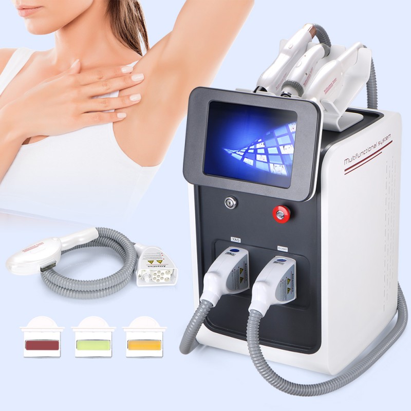 3 in 1 Multifunction Q-switched IPL+RF+Nd Yag Hair Tattoo Removal Machine