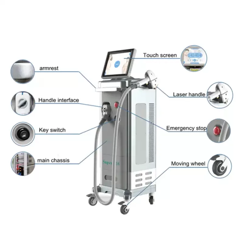 Professional 755 808 1064 Permanent Diode Laser Hair Removal Machine