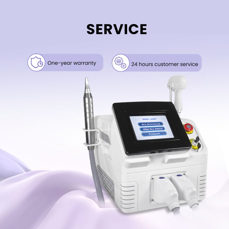 2IN1 755NM Picosend 808NM Diode Laser Tattoo Hair Removal Machine