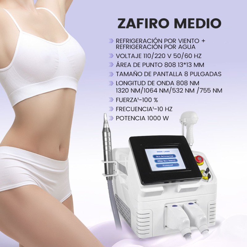 Máquina Láser 2 en 1 de Picosend 755 nm y Diodo 808 nm para Eliminación de Tatuajes y Depilación Permanente