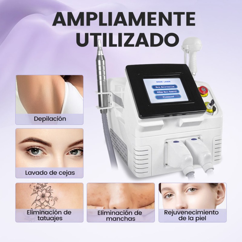 Máquina Láser 2 en 1 de Picosend 755 nm y Diodo 808 nm para Eliminación de Tatuajes y Depilación Permanente