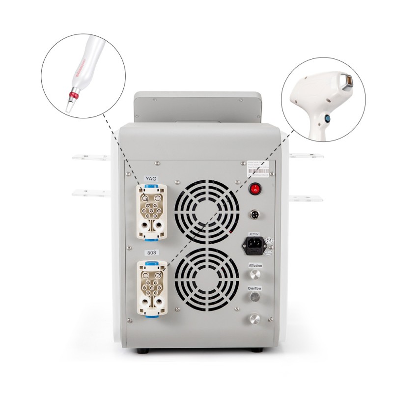 2 in 1 808nm Diode Yag Laser Hair Tattoo Removal Machine