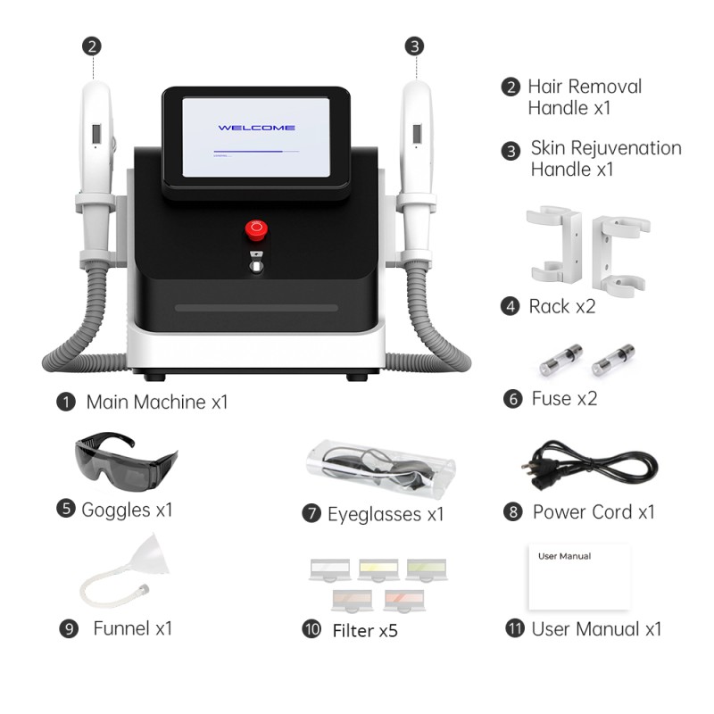 2 in 1 Portable IPL Hair Removal Skin Rejuvenation Machine