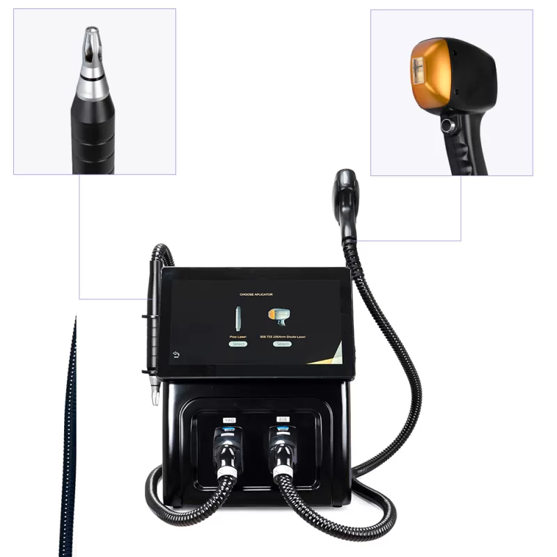 2 In 1 Picosecond Yag 808nm Diode Laser Tattoo Hair Removal Machine