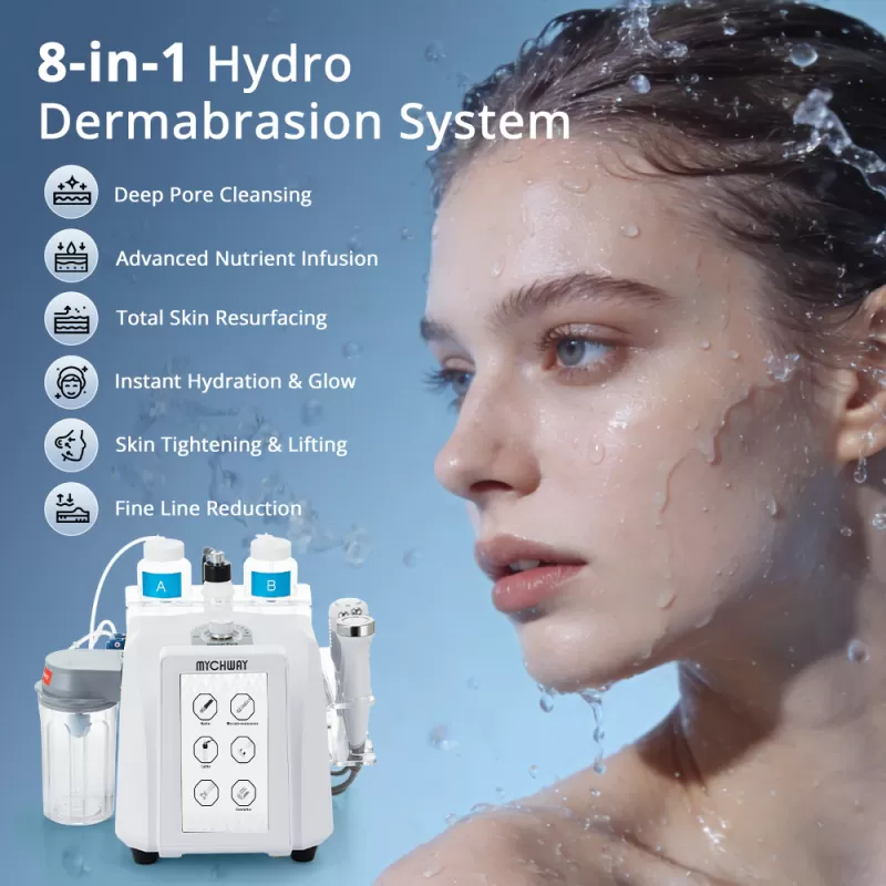 8in1 Hydro Dermabrasion EMS+EL Ultrasound Aqua Peeling For Pro-Level Skin Rejuvenation