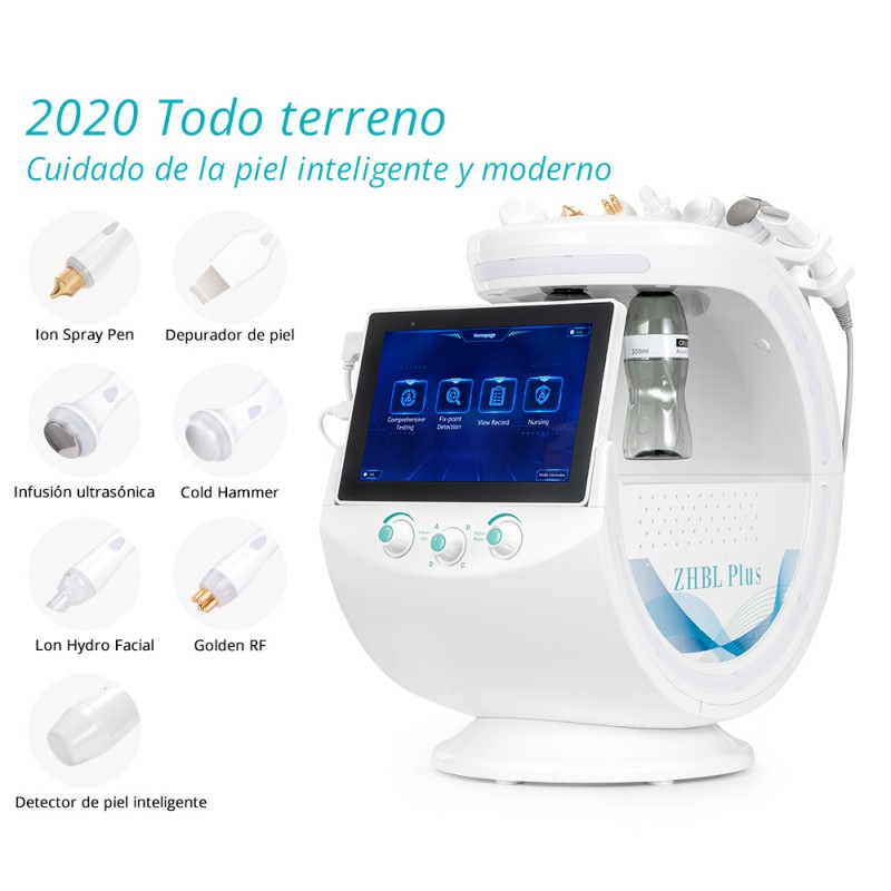 Máquina Facial Hidra Multifuncional 7 en 1 con Análisis de Piel