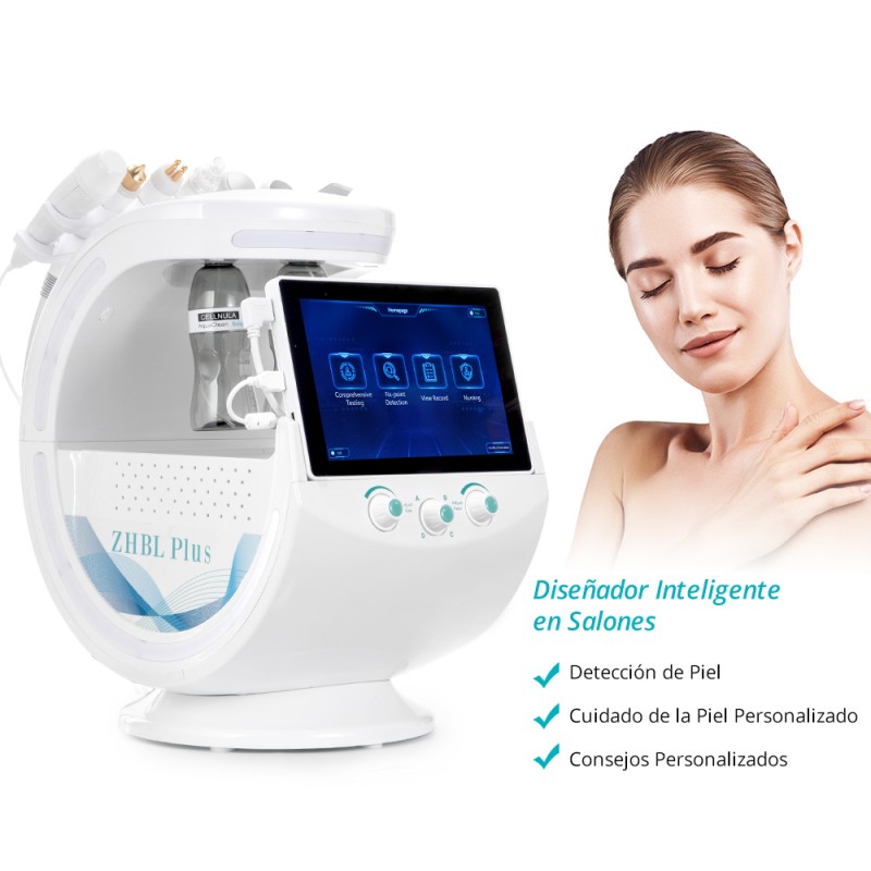 Máquina Facial Hidra Multifuncional 7 en 1 con Análisis de Piel