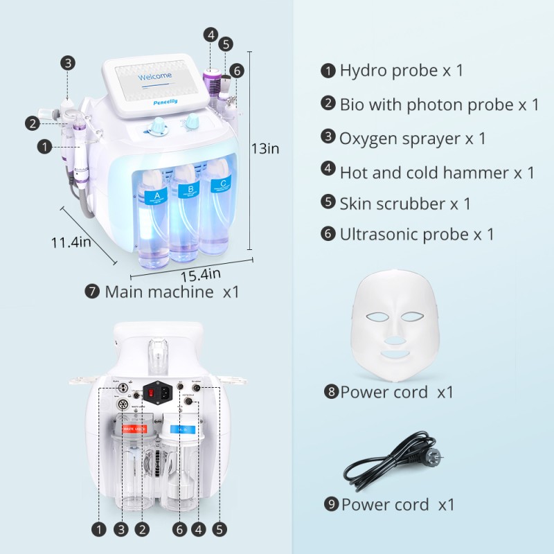 7-in-1 Hydro Dermabrasion & Skin Rejuvenation Facial Machine