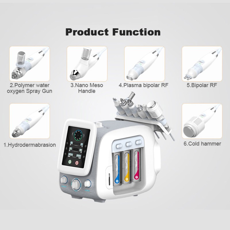 6 In 1 Hydrafacial Dermabrasion Face Cleansing Skin Rejuvenation Machine