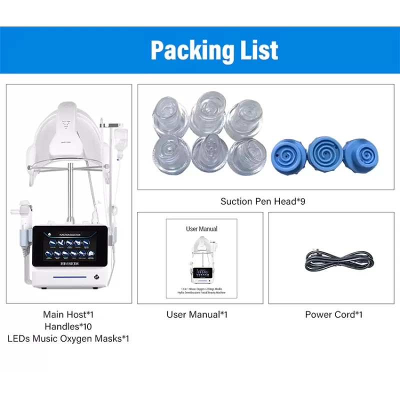 Pro 11-in-1 Oxygen Facial Mask Machine with Hydradermabrasion – Professional Skin Rejuvenation System