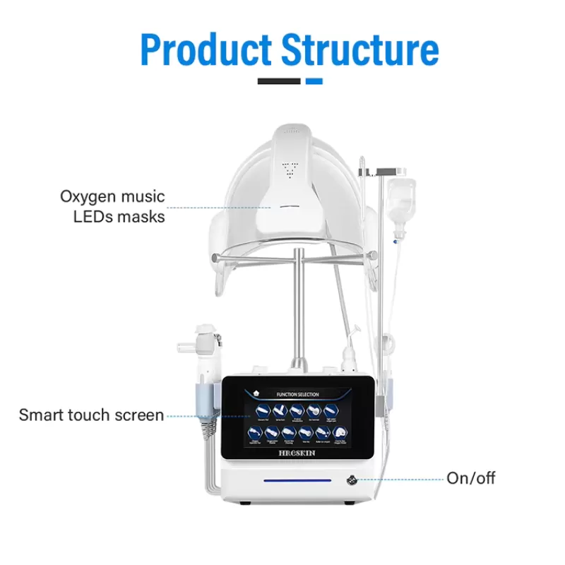 Pro 11-in-1 Oxygen Facial Mask Machine with Hydradermabrasion – Professional Skin Rejuvenation System