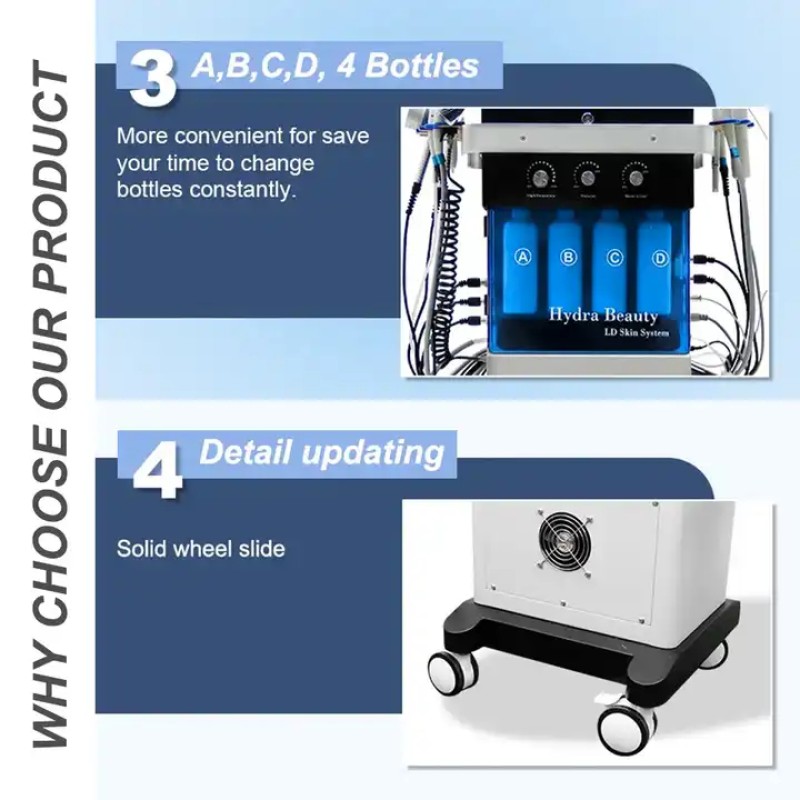 Professional 13 in 1 Hydrafacial Dermabrasion BIO EMS Face Care Machine