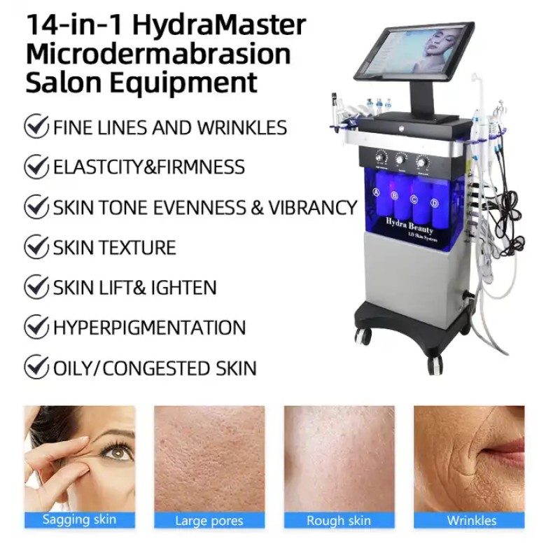 Professional 13 in 1 Hydrafacial Dermabrasion BIO EMS Face Care Machine