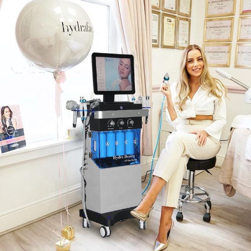 Professional 13 in 1 Hydrafacial Dermabrasion BIO EMS Face Care Machine