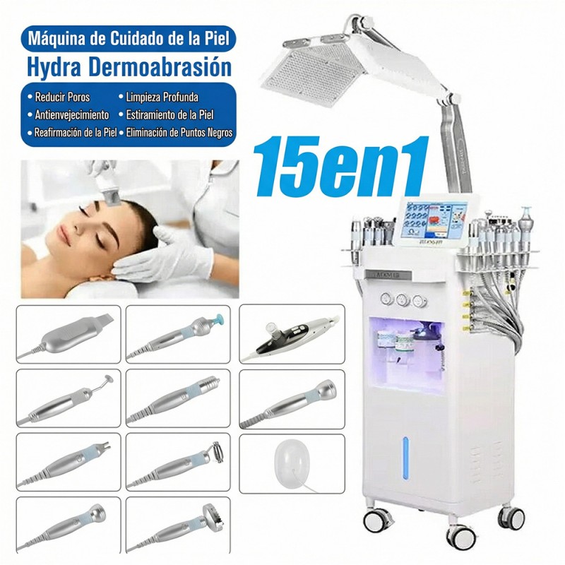 Máquina multifuncional para el cuidado de la piel Hydra Facial 14 en 1 con calidad de salón de belleza.
