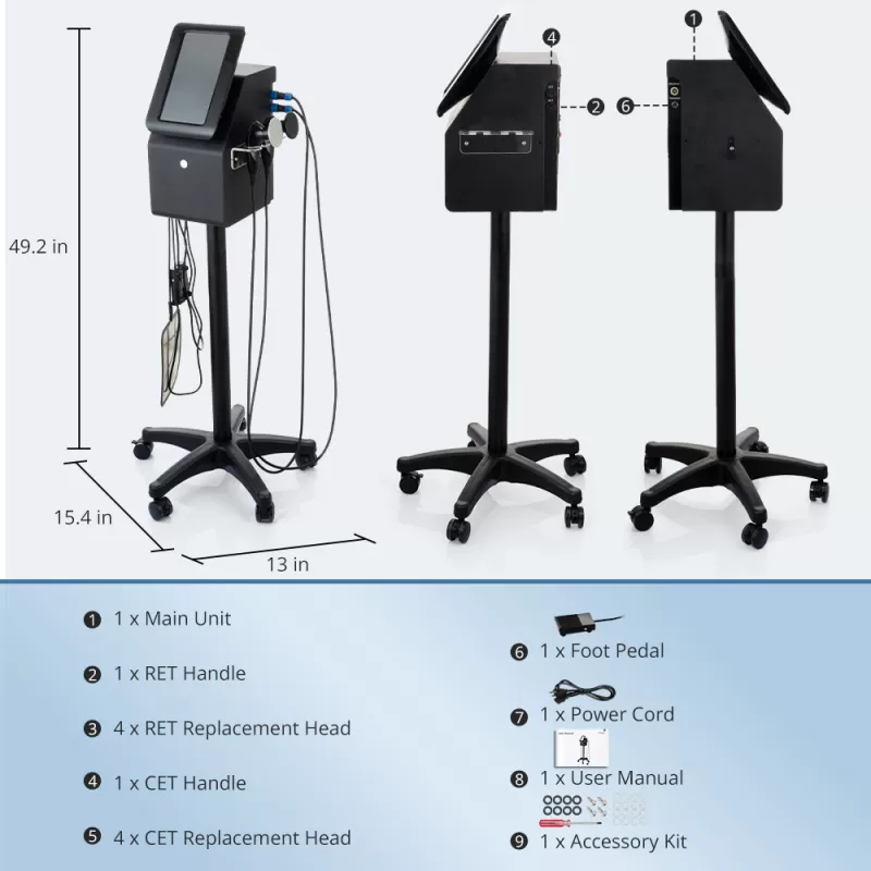 Pro Standing 448K CET RET Monopolar RF Beauty Machine For Body Sculpting & Face Care