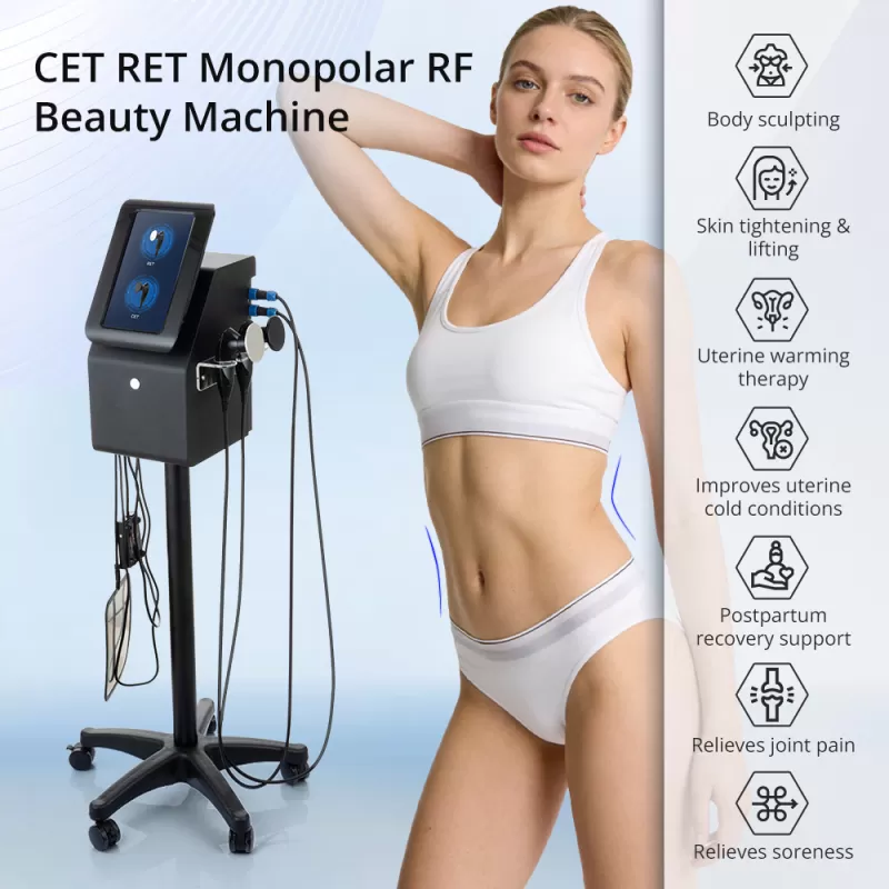 Pro Standing 448K CET RET Monopolar RF Beauty Machine For Body Sculpting & Face Care